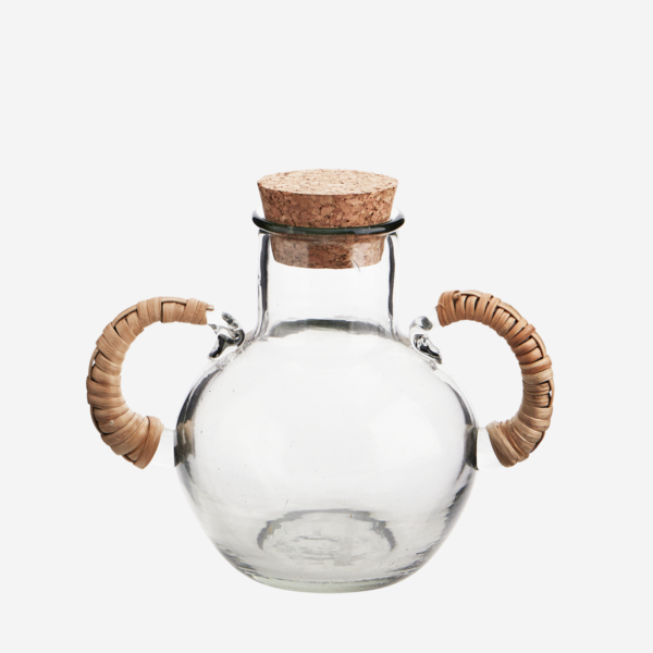 Glass jug w/cane handles 15x12cm MADAM STOLTZ