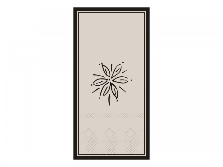 Serviet m/blomst - fransk grå CHIC ANTIQUE