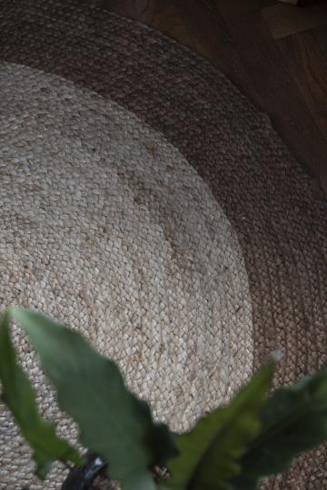 Gulvtæppe natur jute m/brun kant Ø 120 IB LAURSEN - Billede 2