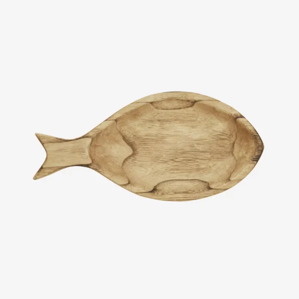 Træ fad - fisk Paulownia træ natur