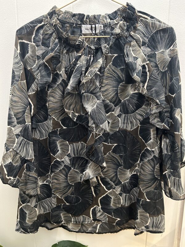 Bluse Livia - Sort mønster - Billede 2