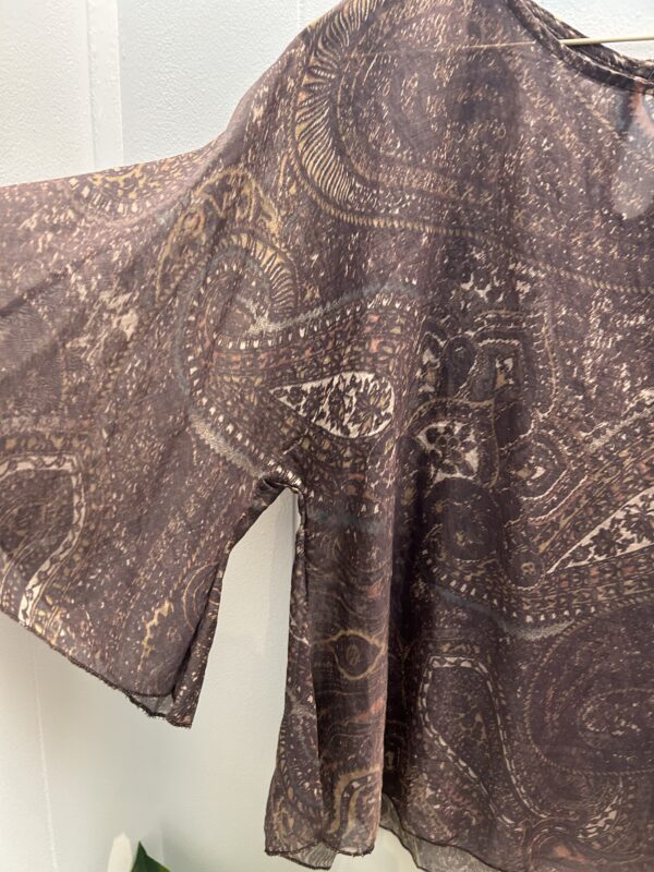 Bluse Rita - Brun paisley mønster - Billede 3