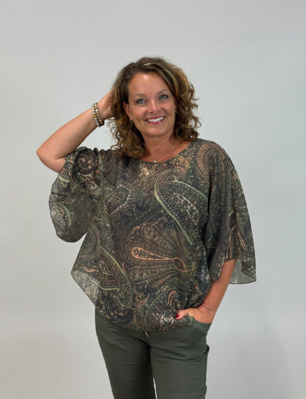 Bluse Rita - Army paisley mønster