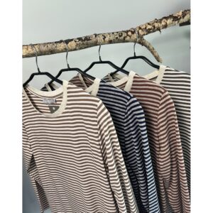 Alternative view of T-shirt m/striber – Beige melange