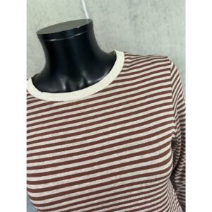 T-shirt m/striber – Beige melange