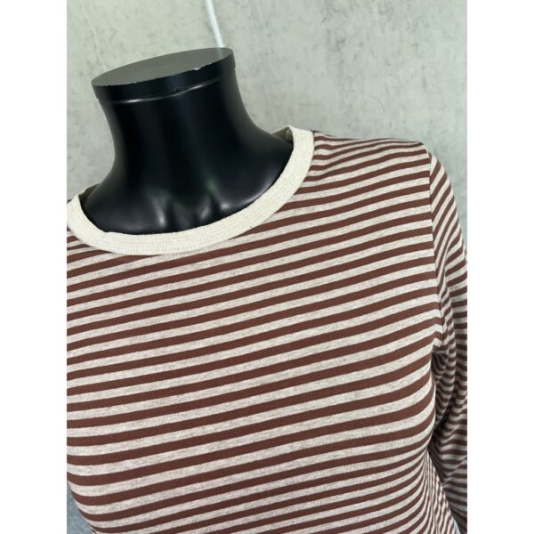 T-shirt m/striber – Beige melange