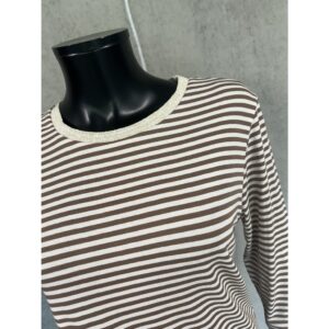 T-shirt m/striber - Army / creme
