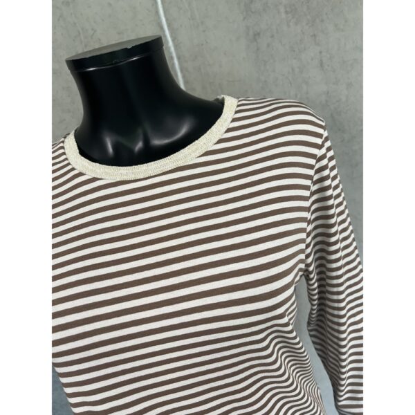 T-shirt m/striber - Army / creme
