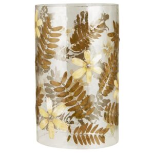 Alternative view of Lygte t/bloklys - Glas m/blomster-blade