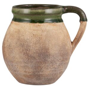 Alternative view of Vase m/hank - naturfarve m/grøn kant Avignon