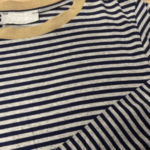 T-shirt m/striber - Marine blå / grå