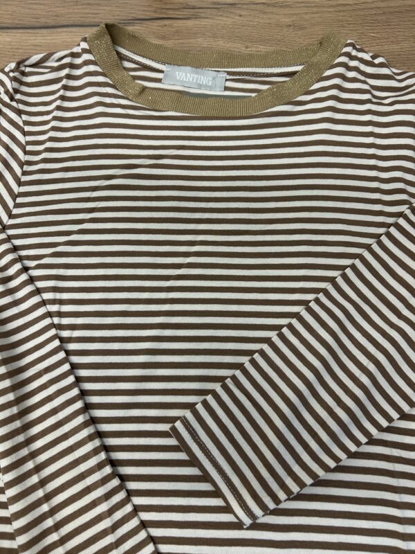 T-shirt m/striber - kakao/creme
