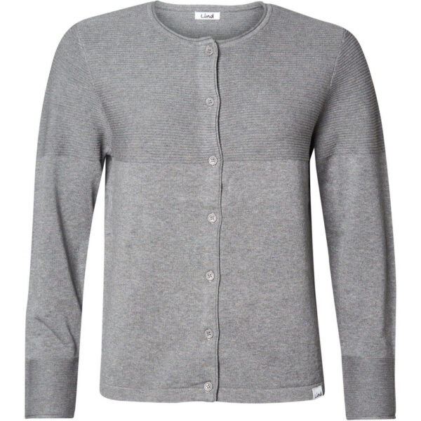 Cardigan m/rillet mønster - Grå - Billede 2