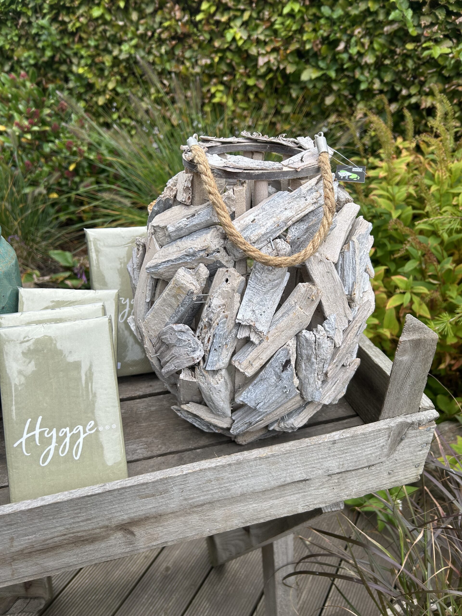 Lygte - Træ m/glas - Billede 3