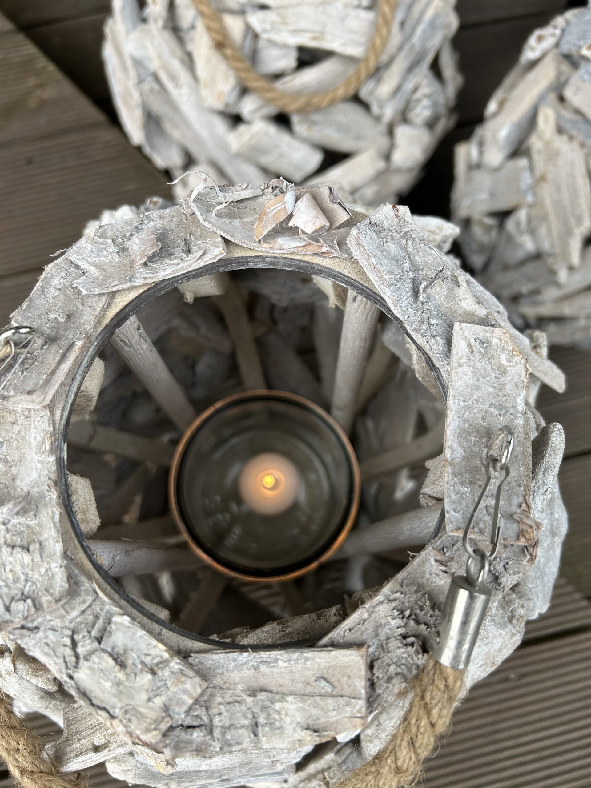 Lygte - Træ m/glas - Billede 2