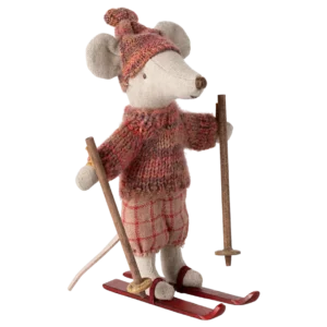 Vintermus m/ski - Storesøster - rosa