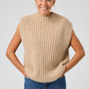 Strik vest - Kaffepause - Sand