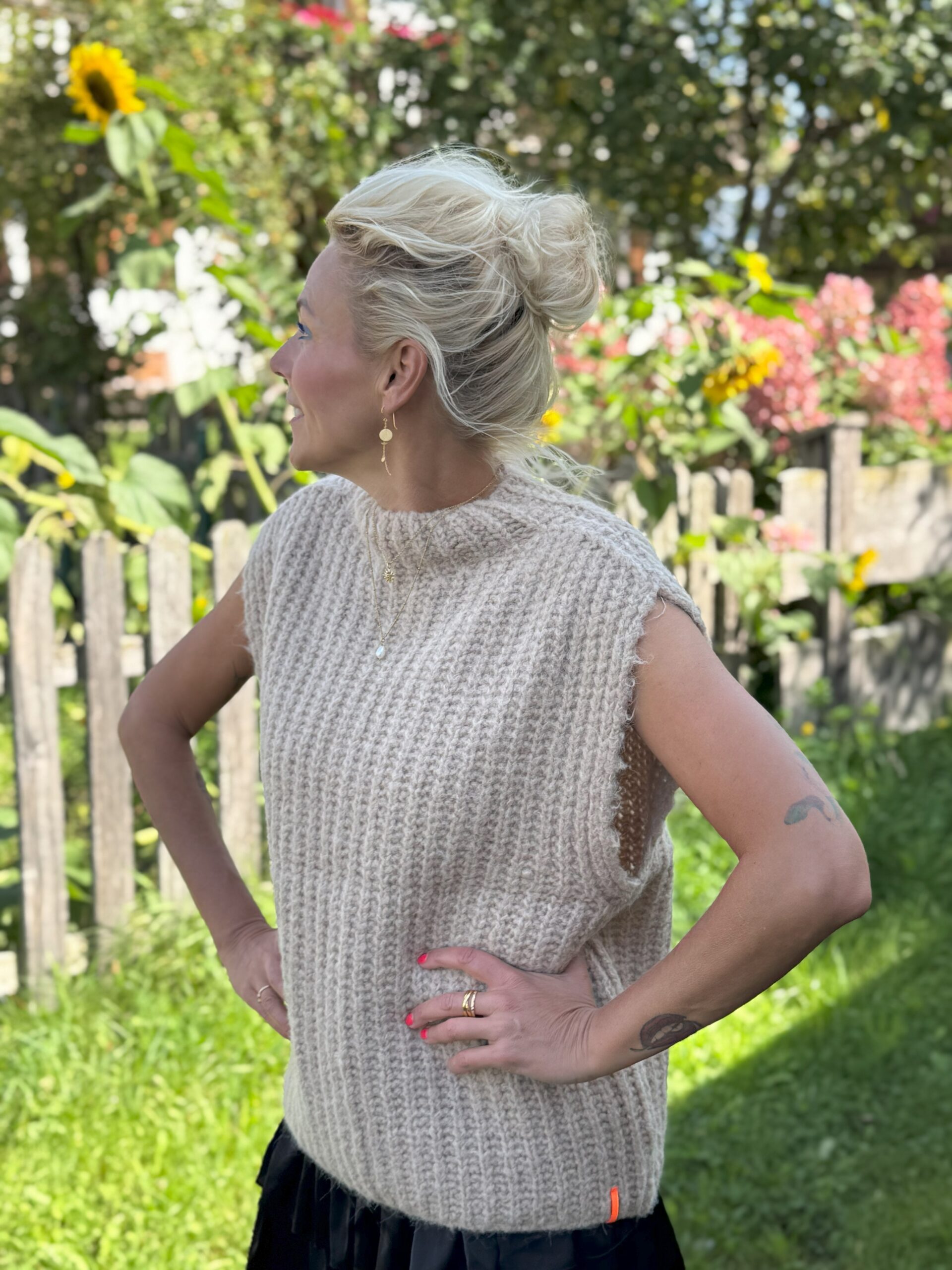 Strik vest - Kaffepause - Sand - Billede 7