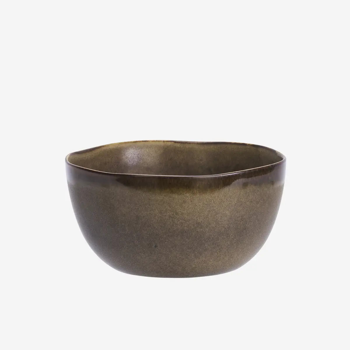 Stoneware skål - brun, stor