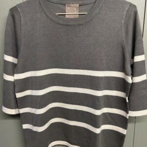 Wanda bluse 3/4 ærme m/strib - Army grøn