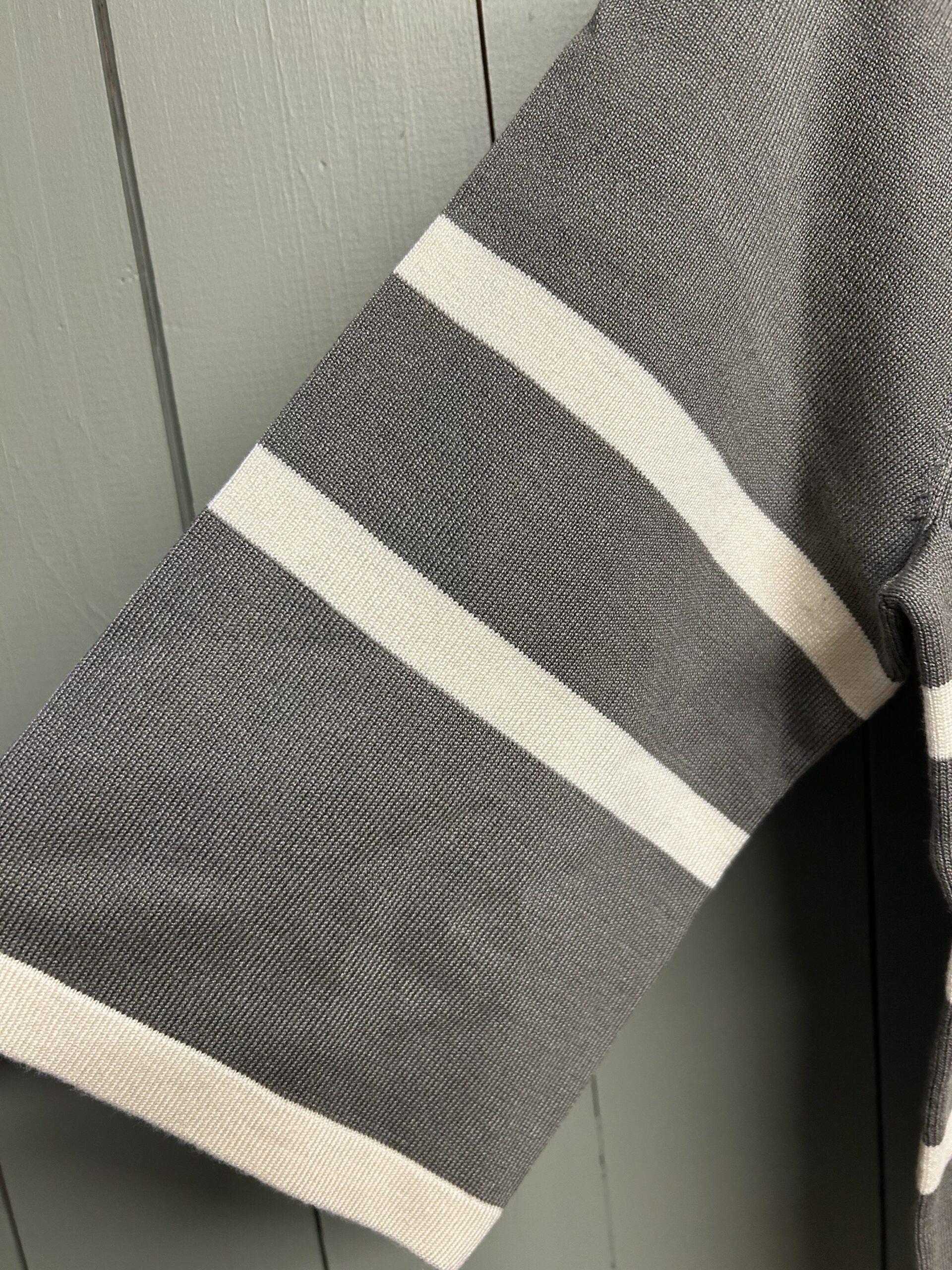 Wanda bluse 3/4 ærme m/strib - Army grøn - Billede 3