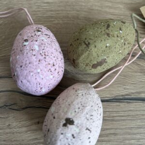 Påskeæg marmoreret - Rosa, brun, sart lyserød