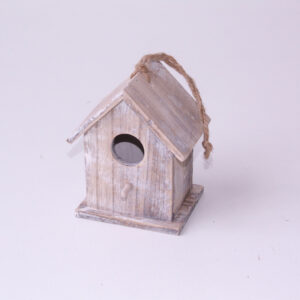 Fuglehus - mini lys grå træ
