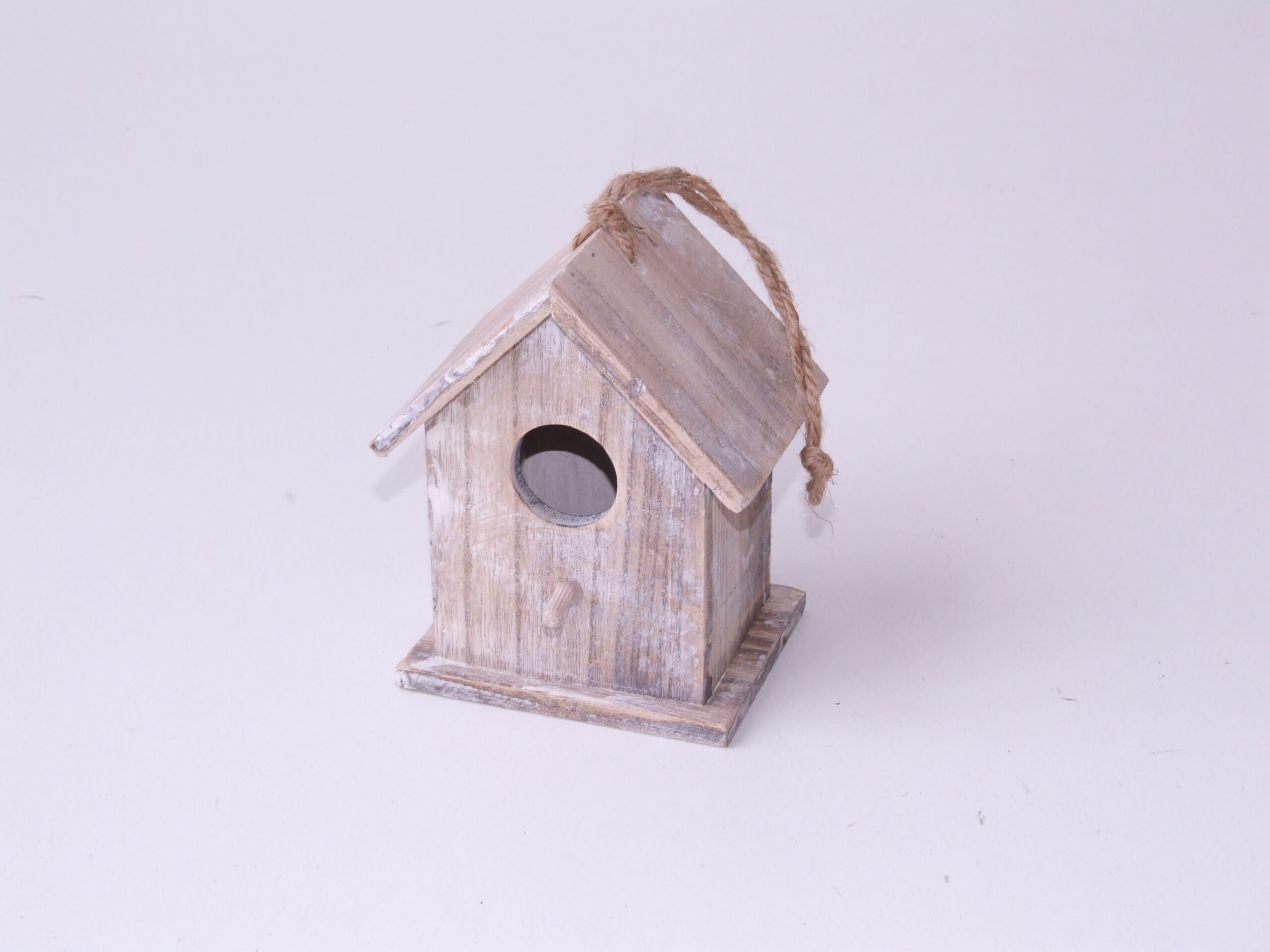 Fuglehus - mini lys grå træ