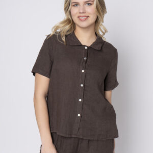 Skjorte hør - Limone Brown