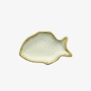 Stoneware fish tray - Off white 11x7cm