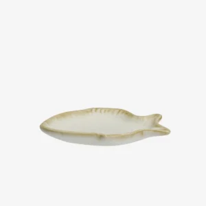 Alternative view of Stoneware fish tray - Off white 11x7cm