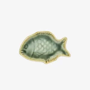 Stoneware fish tray - Green11x7cm