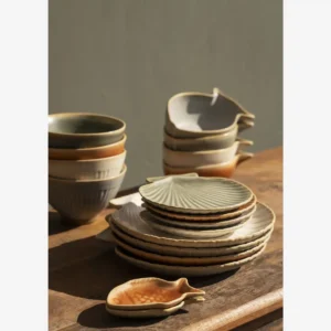 Stoneware fish tray - Green11x7cm - Billede 3